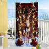 Christmas Beach Towel Quick-Dry Soft Microfiber Comfortable Lightweight Suitable for Swimming, Gym, Camping, Yoga Vacation
