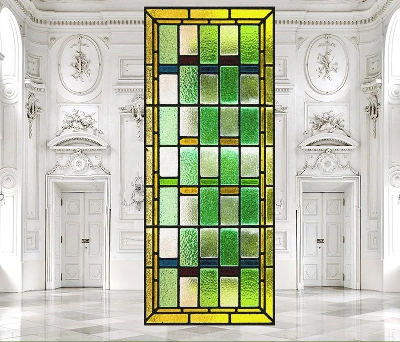 Customize Stained Glass Window Film Frosted Mosaic Grid Privacy Protection No Glue Decorative Bathroom Bedroom Kitchen Home Quality