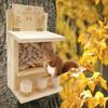 Hanging Squirrel Feeder Wooden Pet Food Dispenser Bird Raising Tool Bird Feeder Outdoor