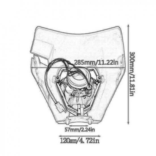 Black Dirt Bike Motorcycle Headlight For  EXC EXCF XC XCF XCW XCFW MX EGS SX
