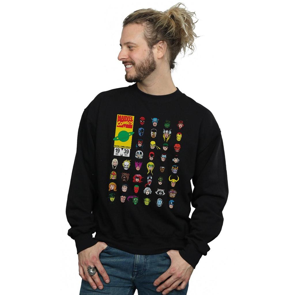 Marvel Mens Marvel Comics Heads Cover Sweatshirt