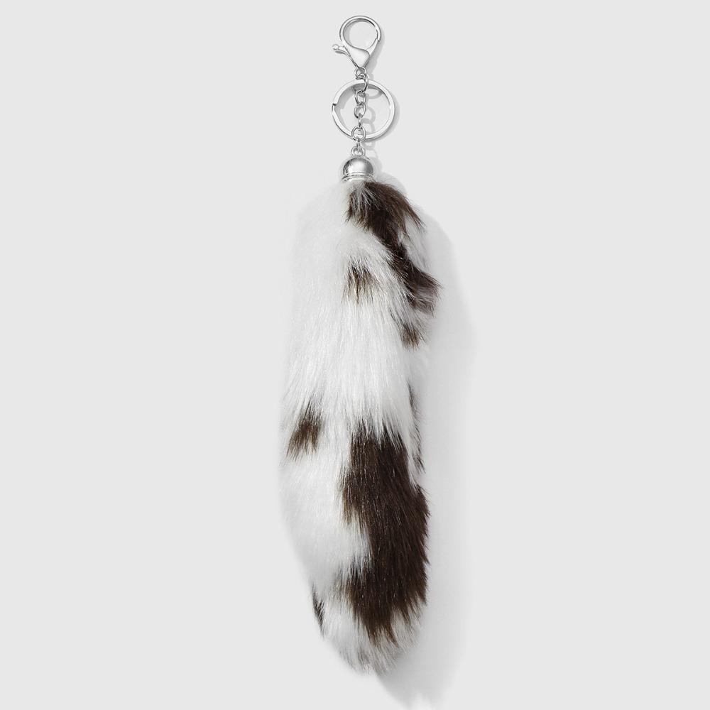 Retro Tail Hanging Keychain Long Hair Plush Tail Keyring Sweet Cool Bag Charms Purse Handbag