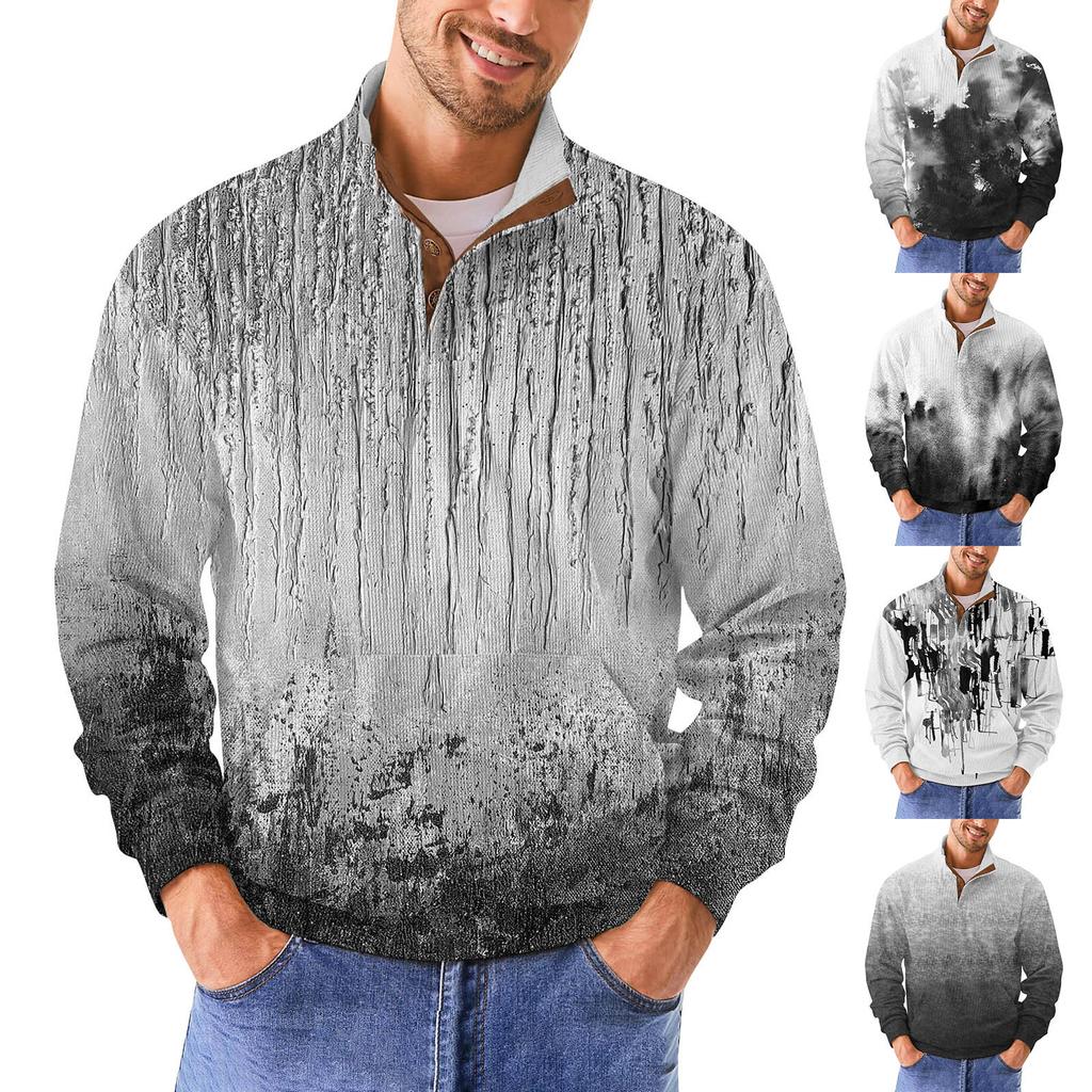 Мужская повседневная толстовка в стиле ретро с градиентным принтом