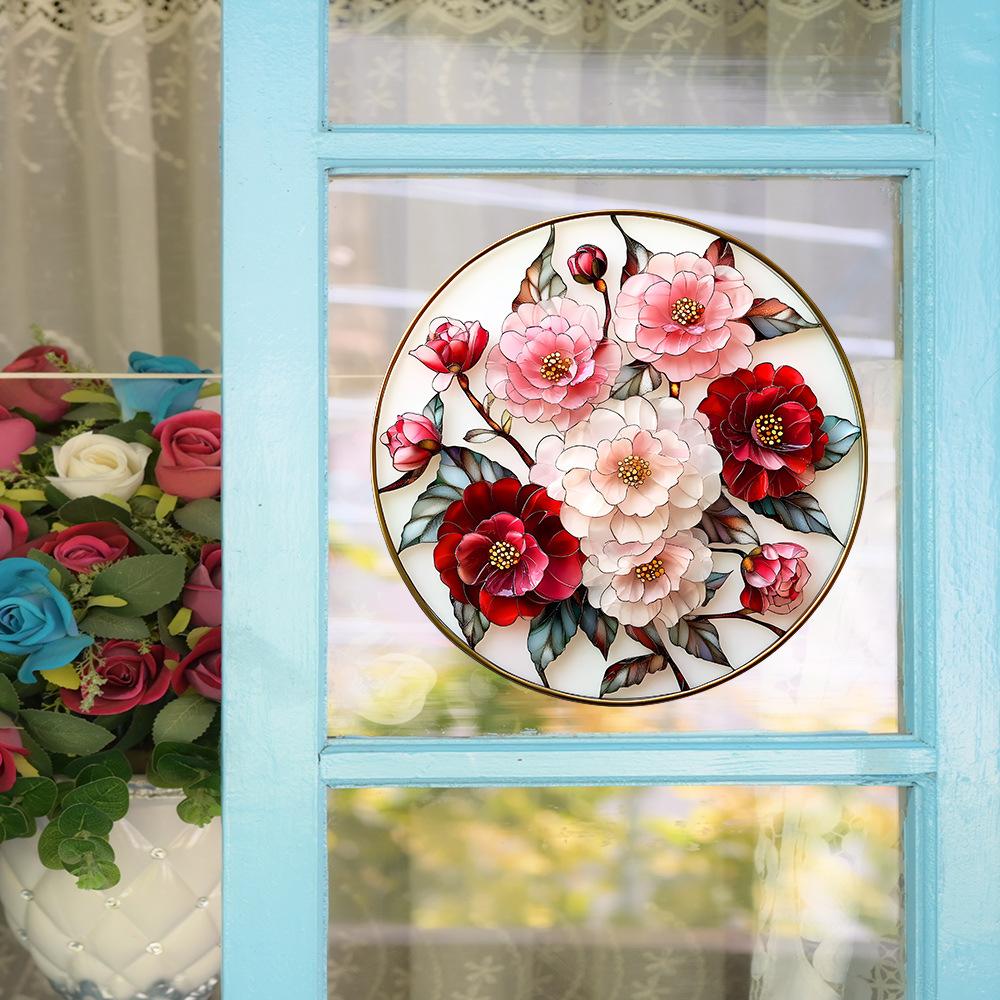 Fun-JD067 Расписная Имитация Розы Стекло Окна Благоустройство и Декорация Электростатическая УФ Наклейка на Окно