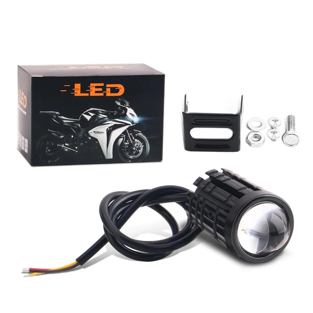 Motorcycle LED Headlight 24/12V for Truck Moto Trailer ATV Scooter Spotlights Fog Light Universal Mini Driving Light Dual Color