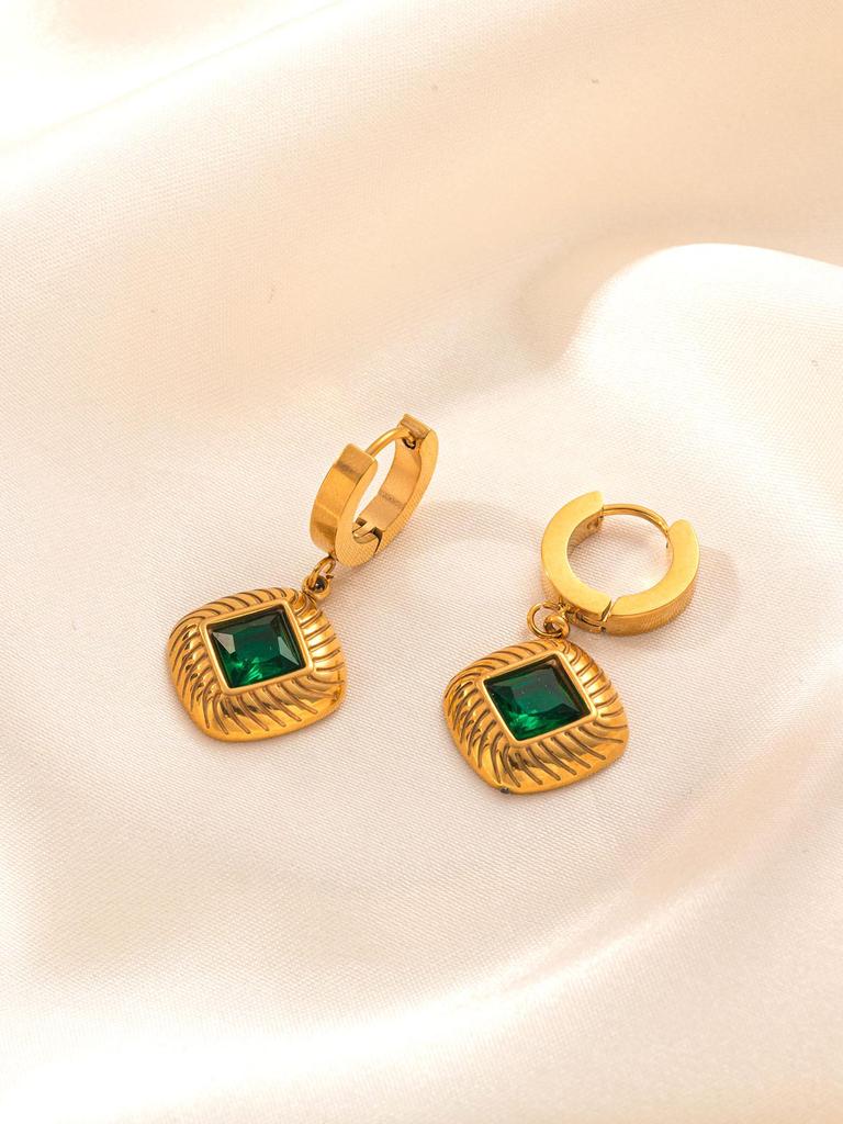 Комплект женских украшений из нержавеющей стали: Не тускнеющее ожерелье, серьги и кольцо - Модные аксессуары