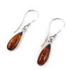 [N2258] - Silver Earrings 'Inspiration' Amber (rhodium-plated) - 15x6 Mm