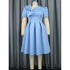 Fashion Women Elegant Short Sleeves Bow Pleat Bride Bridesmaids Wedding Midi Long Dress Party Gowns