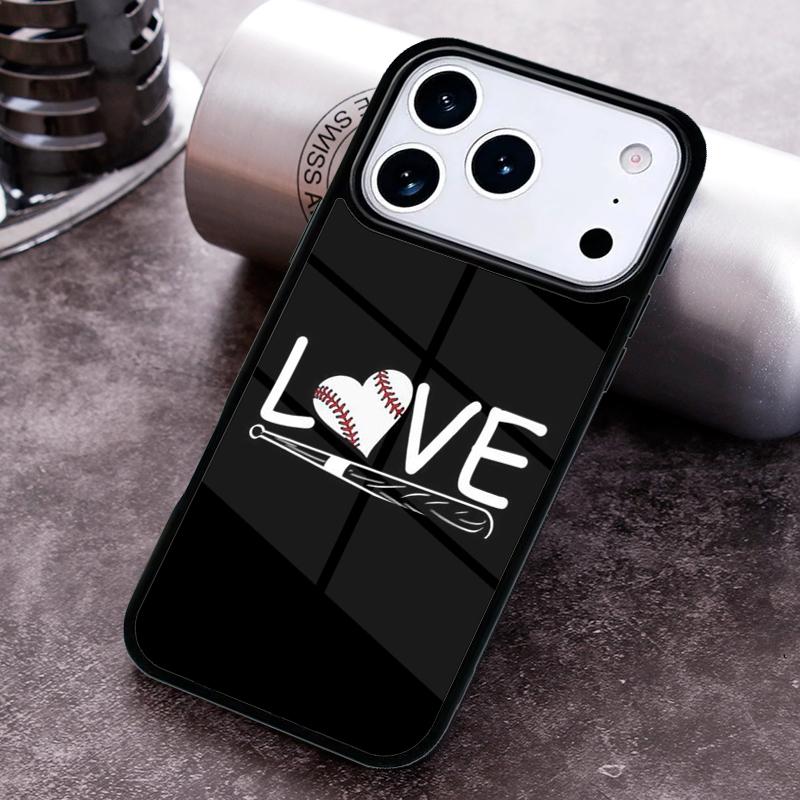 Love Baseball Phone Case for iPhone 17 16 15 Pro Max Air 14 13 12 11 Plus Shockproof Capa Cover