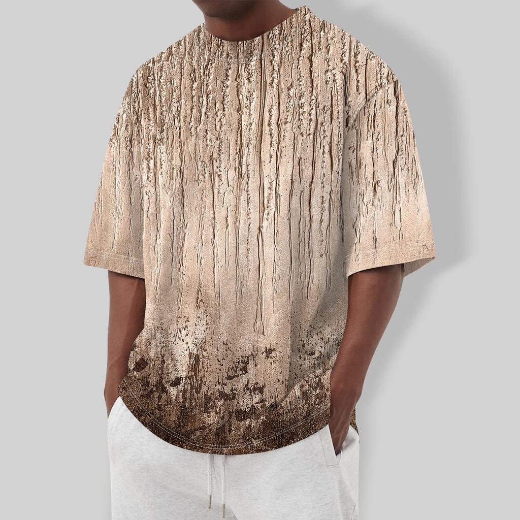 Летняя мужская популярная футболка с круглым вырезом и коротким рукавом с принтом