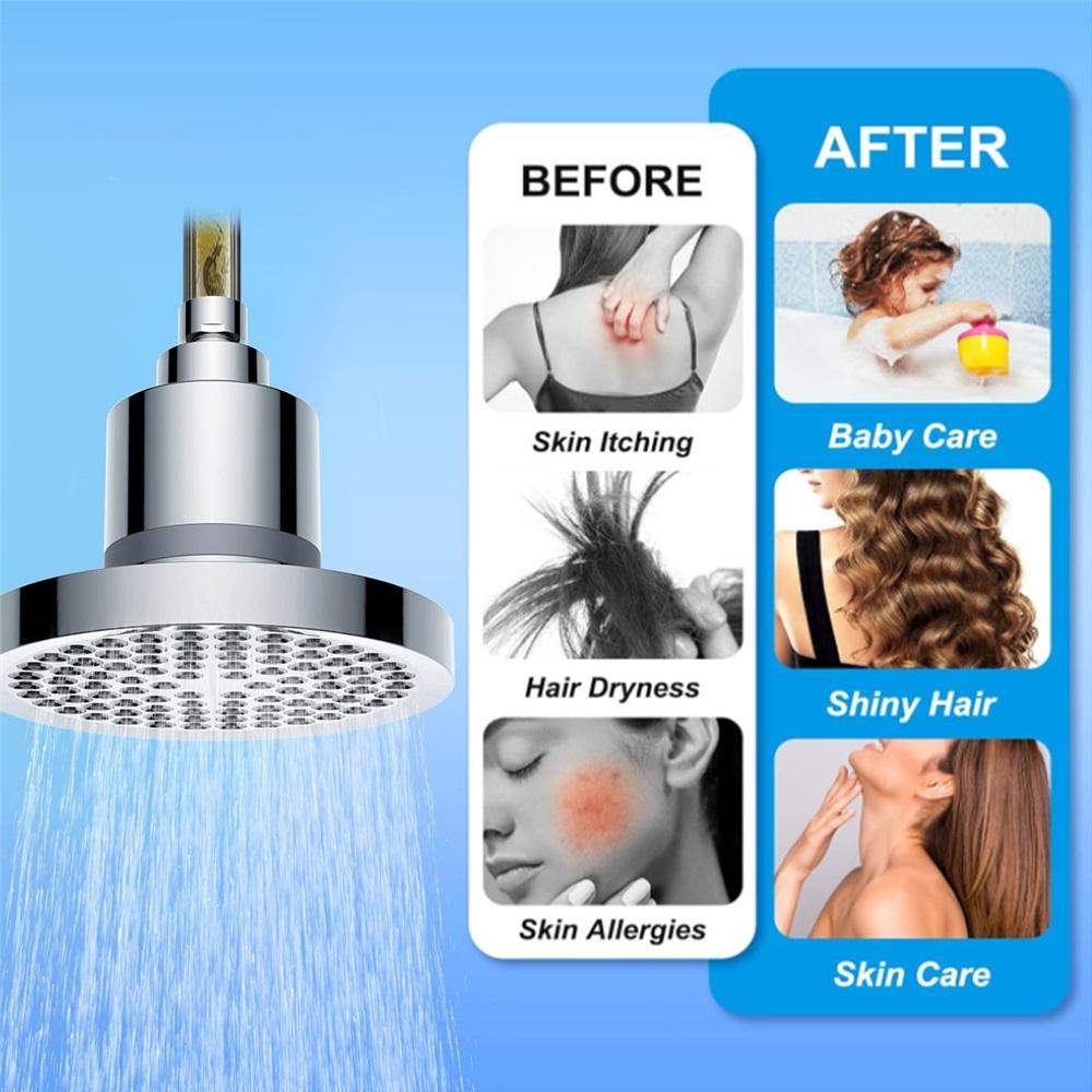 Hard water filtered shower head, 20-stage shower filter, high-pressure rain shower, soft water shower head, reduces dry and itchy skin and hair