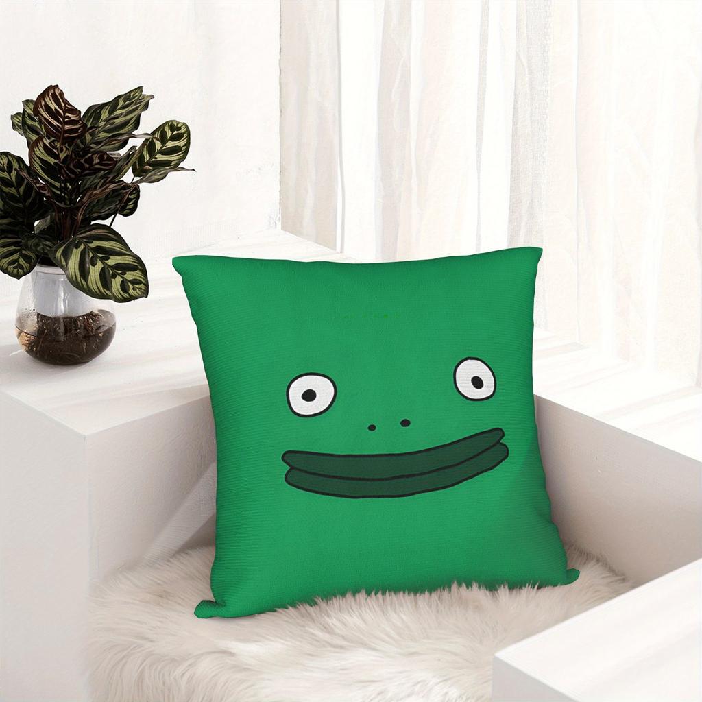 1Pc Mr. Frog Parabolic Pattern Pillowcase, Sofa Cushion Cover Decorative