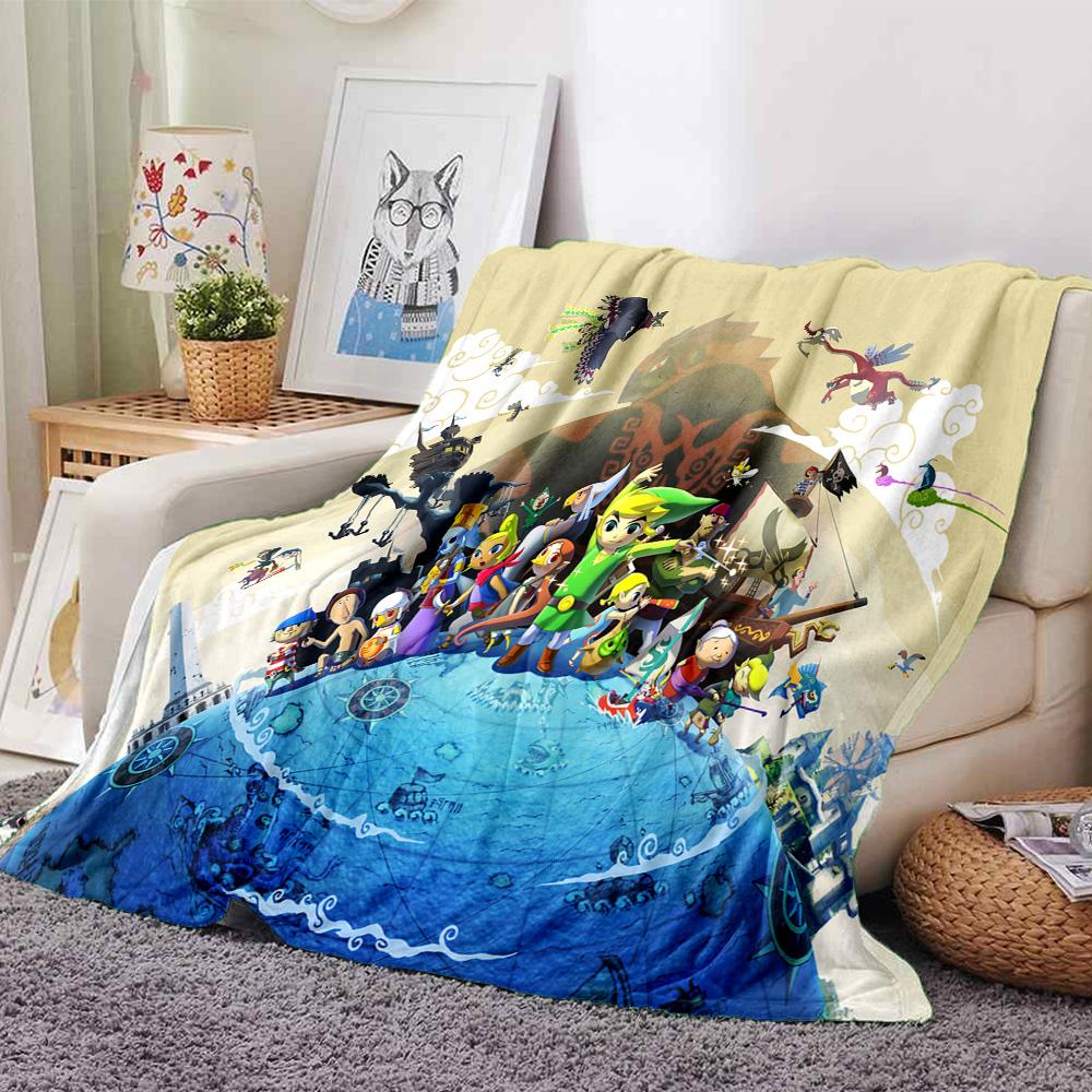 1pc Adventure Fantasy World flannel Blanket for Super Soft Cute Comfort Blanket for Travel Bedding Couch Sofa Blanket Y82551