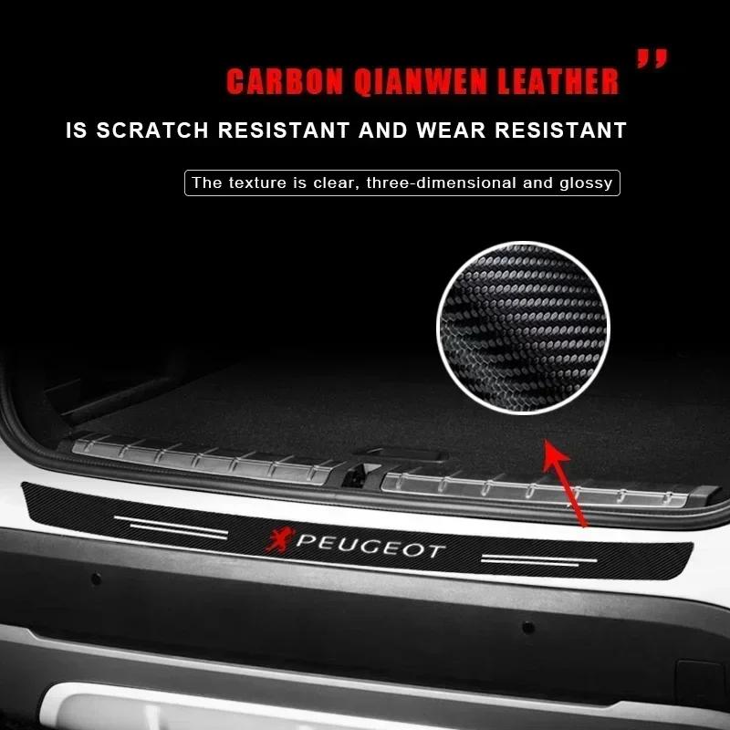 For Peugeot Carbon Fiber Car Rear Bumper Trunk Guard Protected Sticker For Peugeot 107 106 205 206 307 308 3008 207 208 407 508