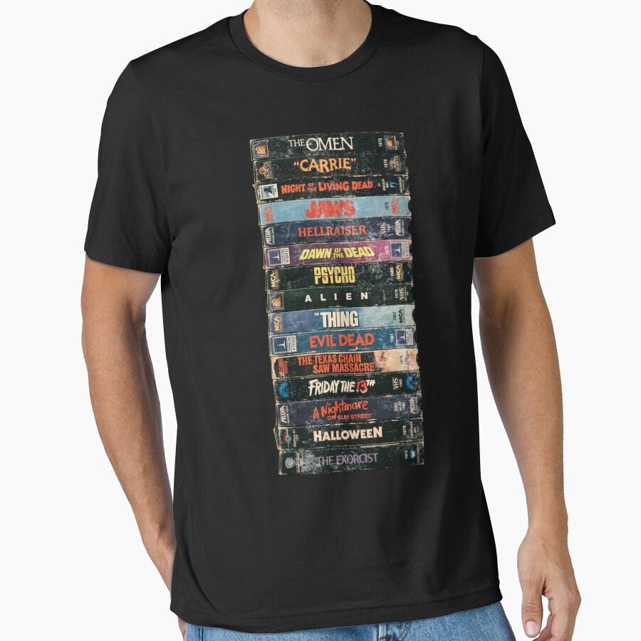 Horror Movie VHS Stack Essential T-Shirt