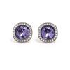 E542 Tanzanite Austrian Crystal Silver Needle Earrings
