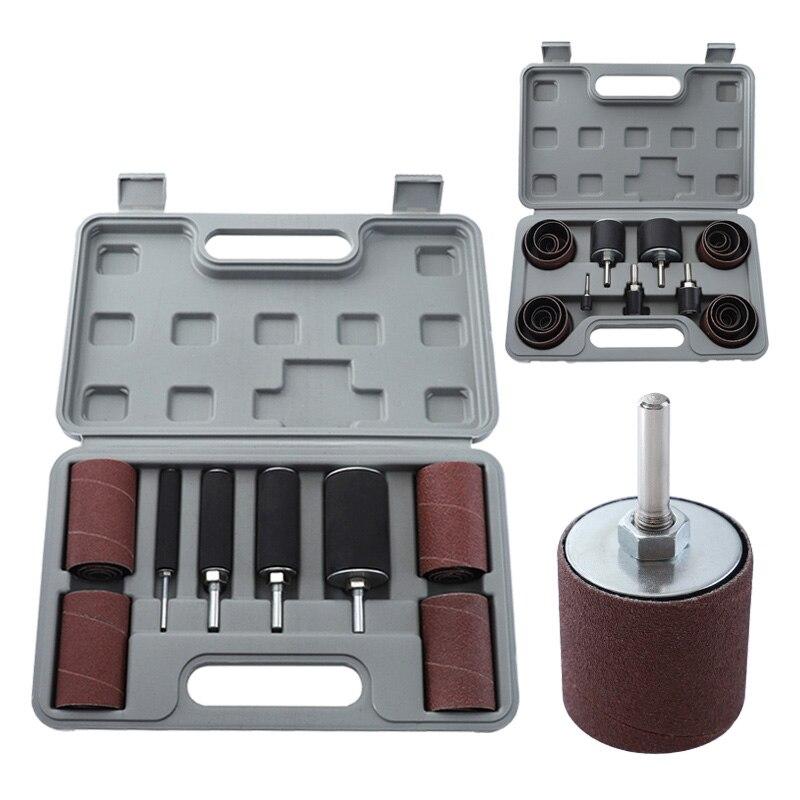 Шлифовальный барабан с футляром 20 шт/25 шт шлифовальных лент #80 #120 наждачная бумага для гравировки полировки вращающегося инструмента