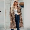 0 Long Leopard Print Suit Collar Imitation Fur Jacket Women's Casual Coat Autumn and Winter New