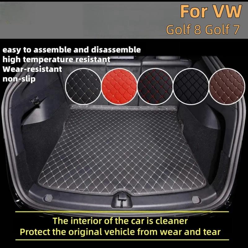 Коврик в багажник для Volkswagen VW Golf 8 Golf 7 2014- Кожаный Противоскользящий Коврики для груза в багажник автомобиля Аксессуары для интерьера автомобиля