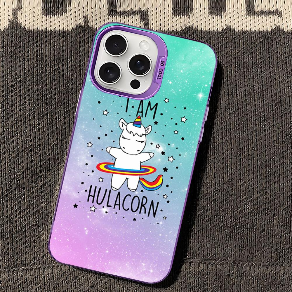 Мультяшный чехол для телефона с единорогом для iPhone 16 15 14 13 12 11 Pro Max X XR XSMAX 8 7 Plus Матовый противоударный задний чехол