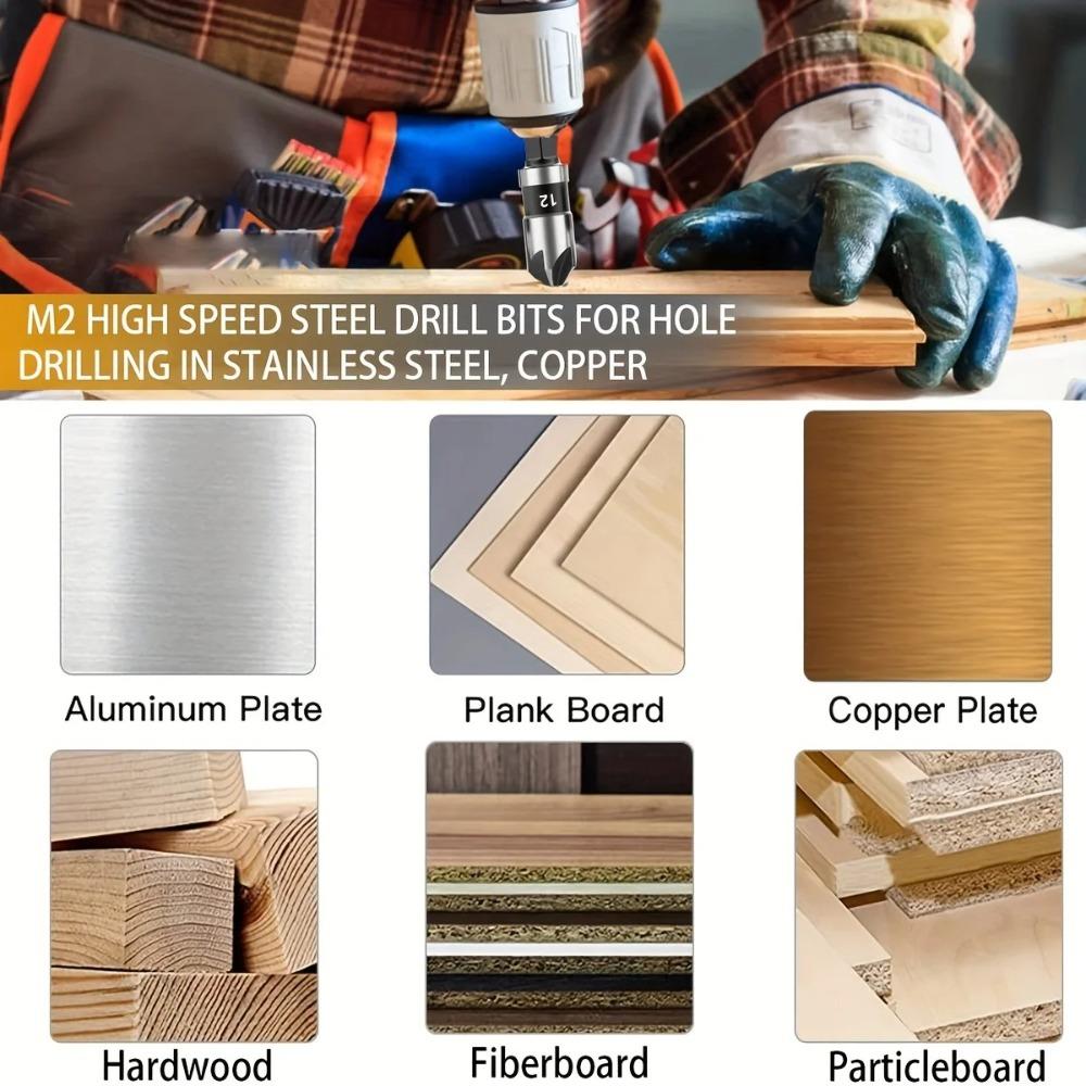 3pcs/1Set Hexagonal Shank Chamfer Counter Sink 12/16/19mm Drill Bit Cutter Carpentry Power Tool