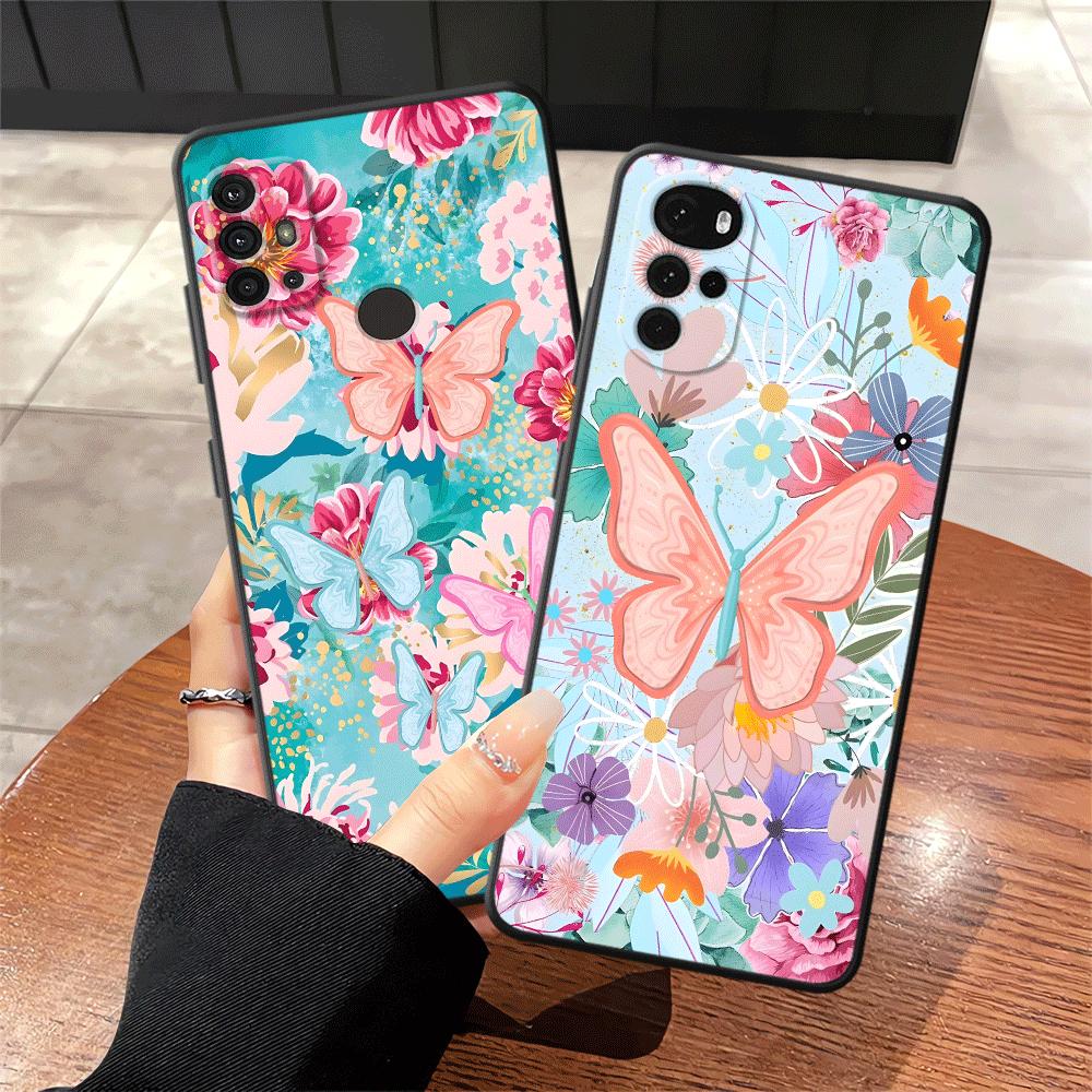 Cartoon Butterfly Flower Phone Cover Case for Motorola Moto G51 G73 G32 G71 G52 Edge 20 Pro 30 Lite G50 G53 G30 G60s G22 Edge40