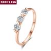 ZHOUYAN Engagement Wedding Ring For Women Classic Simple CZ Austrian Crystal Dainty Ring Rose Gold Color Fashion Jewelry R067