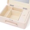 Francfranc Ribbon Cosmetic Light with Mirror and Dresser Box, Pink, Bag-shaped, Portable, Dividers,