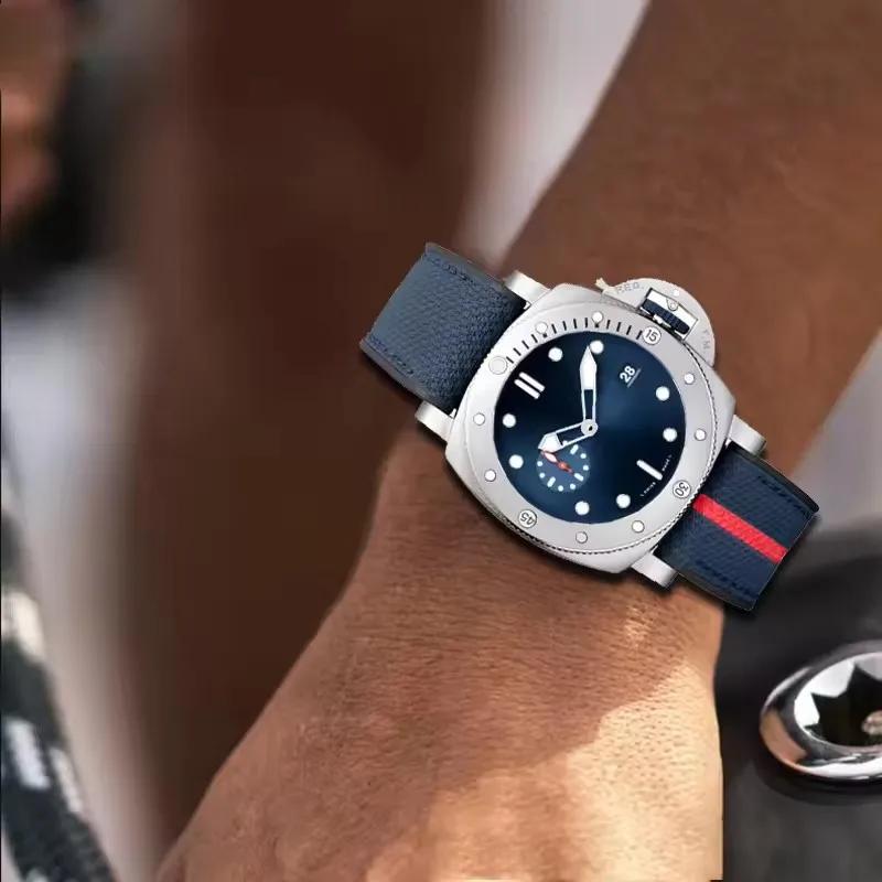 Для ремешка Panerai SUBMERSIBLE Luna Rossa PAM1466 PAM1391 PAM1565 Браслет Резиновый Ремешок 22мм 24мм 26ММ Мужские Водонепроницаемые Ремешки для Часов