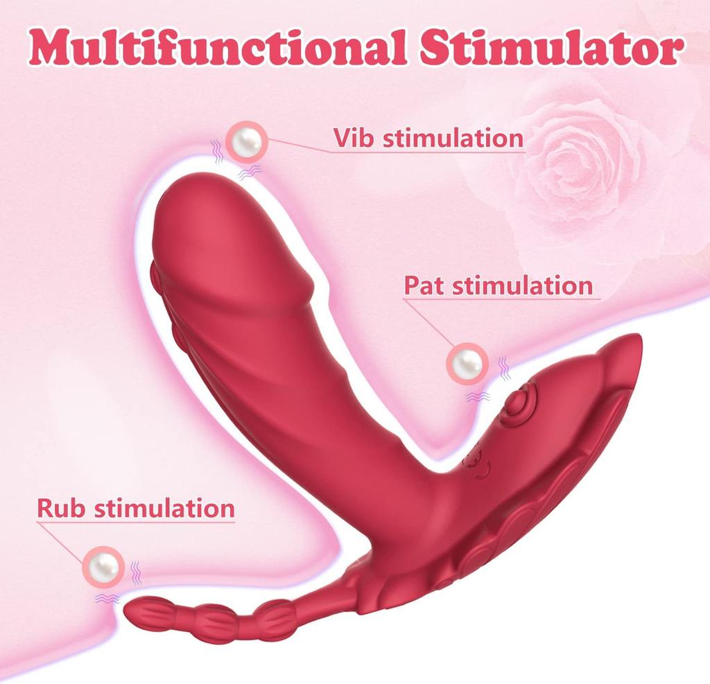 Носимый G-точечный вибратор-дилдо с дистанционным управлением через приложение, трусики-бабочка, 9 режимов вибрации, женские взрослые секс-игрушки для женщин