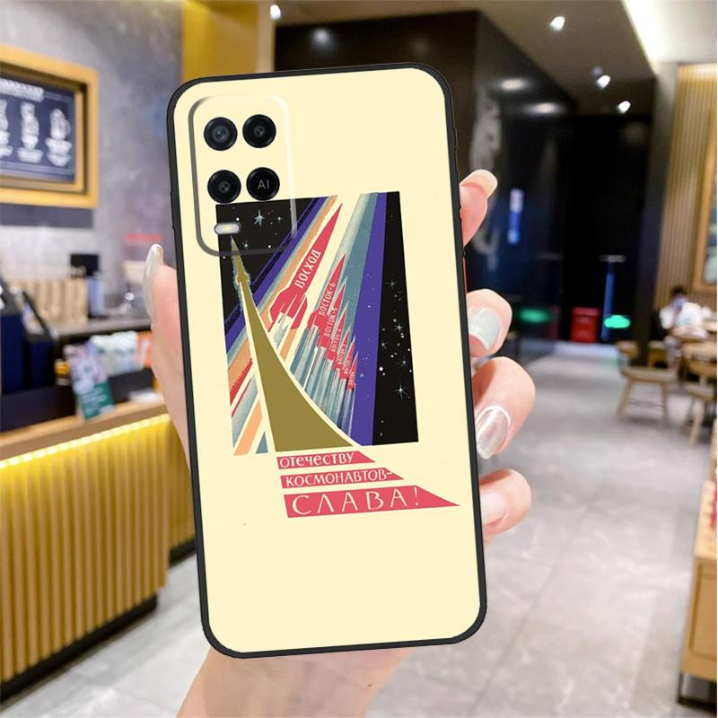 СССР Советское Космическое Пропагандистское Искусство Чехол Для Oppo A74 A54 A94 A78 A98 A18 A60 A80 A40 A38 A58 A96 A76 A16 A15 A17 A57 A77 A5 Pro
