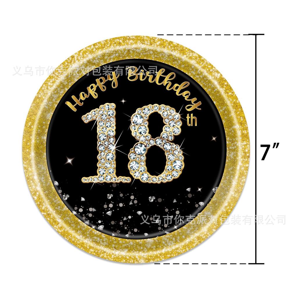 Одноразовые бумажные тарелки и стаканы для вечеринки по случаю 18-летия, Тематическое оформление стола для вечеринки по случаю дня рождения