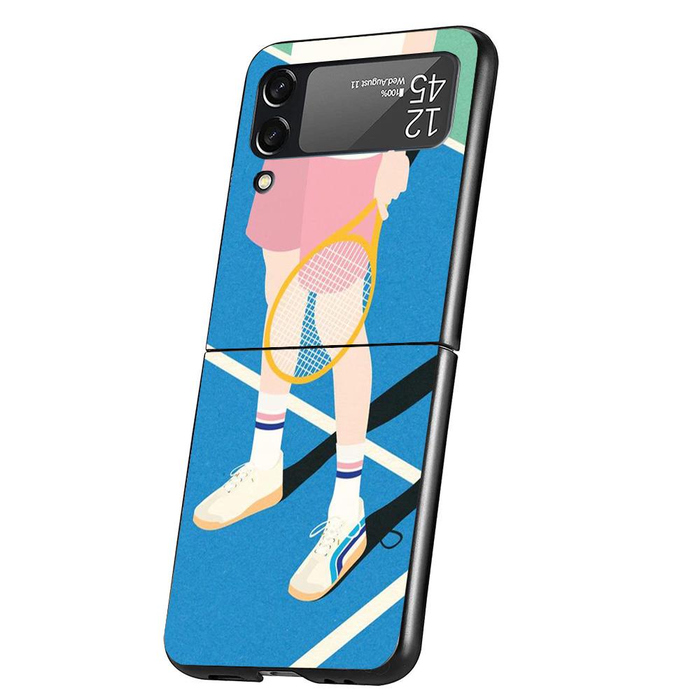 Спортивный чехол для телефона с изображением тенниса Для Samsung Galaxy Z Flip 7 6 5 4 3 5G Flip7 Flip6 Flip5 Flip4 Flip3 Черный Fundas Shell Galaxy Z F