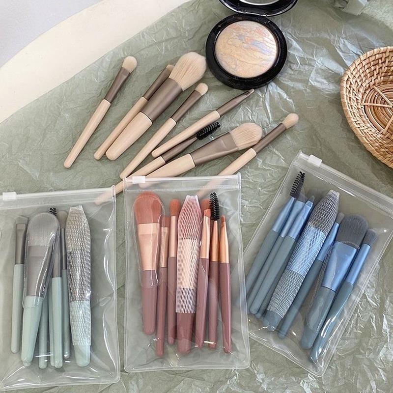 8 Pcs Mini Travel Portable Soft Makeup Brushes Set Eye Shadow Foundation Powder Eyelash Lip Concealer Blush Make Up Brush Set