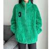 Winter New Green Lazy Wind Loose Fleece Sweater Warm Fleece Jacket Thickened Coat Women