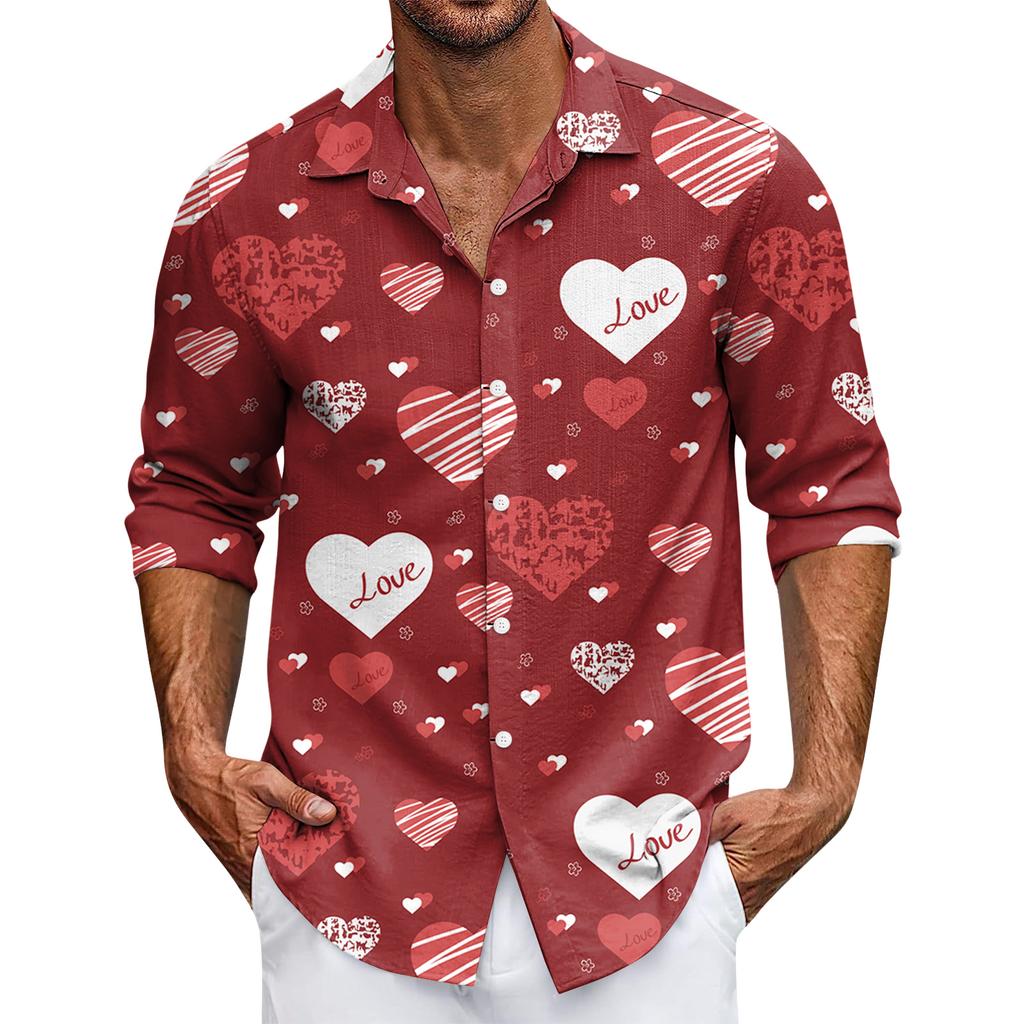 Мужская повседневная рубашка с длинным рукавом на пуговицах