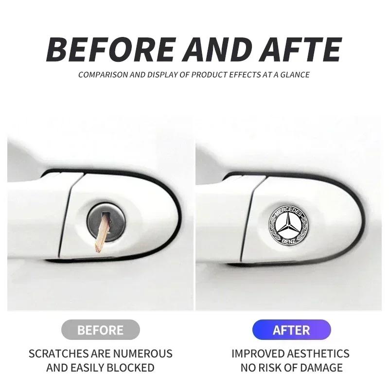 ZQE1 2/5/10pcs Car Lock Keyhole Stickers Door Lock Protect Car Stickers For Mercedes Benz B/C/E/S Class A Class C200L GLC GLE CLA