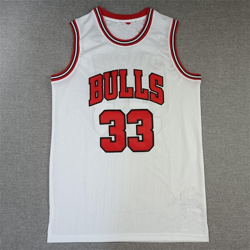 Chicago Bulls 33 Scottie Pippen Retro Basketball Jersey Sleeveless Breathable Loose Fit Men Women Sport Wear