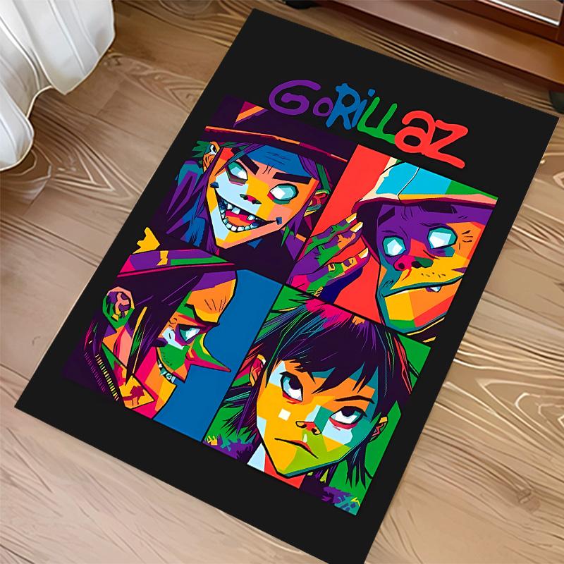 Gorillaz band Print Area Rug - Soft, Washable Non-Slip Indoor Mat for Office Chairs, Living Room, Home Office Decorative Rug