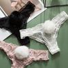 Japanese Low Waist Lace Thong with Removable Pom-Poms