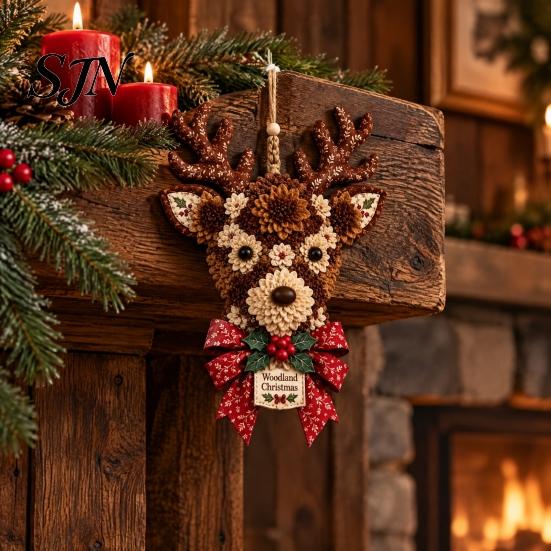 Crafting Supplies for Adults 3D Fabric Poke Wreath DIY Kit, Beginner-Friendly Christmas Holiday Making Seasonal Handmade Gift Kits Art Door