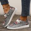 Spring Lace-up Canvas Lefthand Women Hundred with Flat Bottom Casual Mum Shoes Plus Size