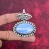 Подвеска из голубого кружевного агата, драгоценный камень ручной работы, 925 пробы, серебряный кулон, антикварная бижутерия, кулон для подарка на помолвку