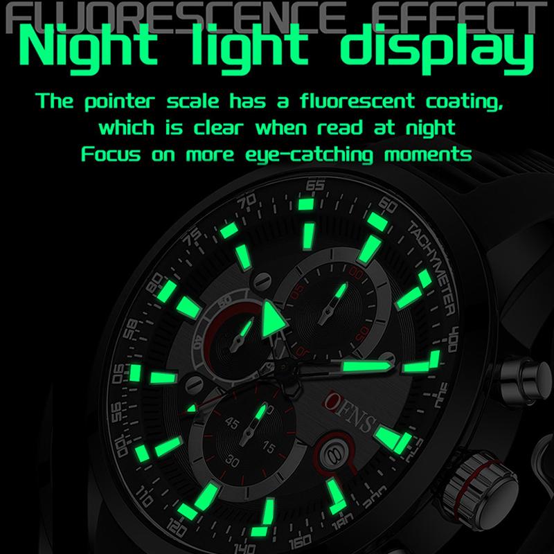 Business Men's Quartz Watch Three Eye Six Needle Chronograph Waterproof Night Light Calendar Men's Quartz Watch