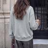 Women S Loose Long Sleeve Round Neck Bow Sweatshirt Casual Top
