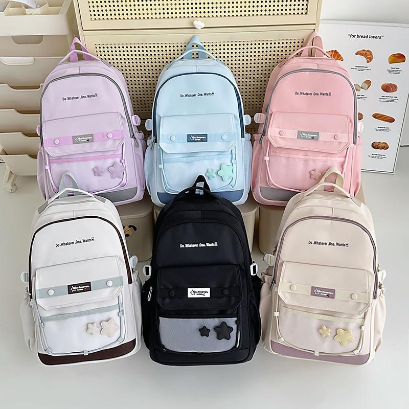 Do One Whatever Wants Letter Print Backpack Large Capacity Nylon Student Bag