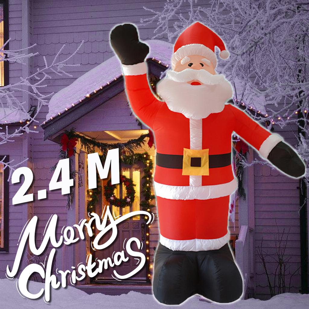 2.4M Tall Inflatable Santa Claus Xmas Christmas Decorations Garden Outdoor
