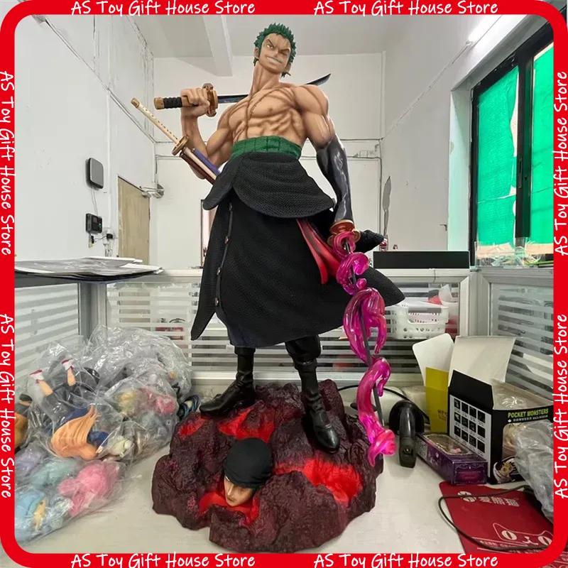 One Piece Large Sword Warrior Double Head Scene Statue Gk Platform Pvc Collectible Model Desktop Display Gift For Collectors