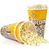 Novelty Place Retro-Style Plastic Popcorn Containers for Movie Night - 7" Tall X 4.5" Top Diameter (3 Pack)