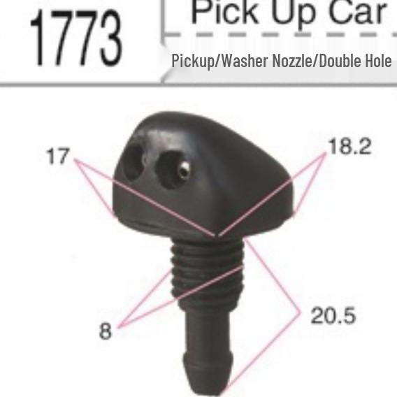 Нейлоновые пластиковые форсунки омывателя лобового стекла с двумя отверстиями для грузовиков и легковых автомобилей